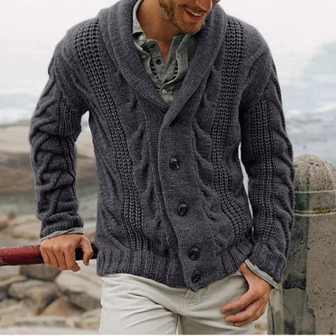 Simple Open Front Mens Cardigan Sweater