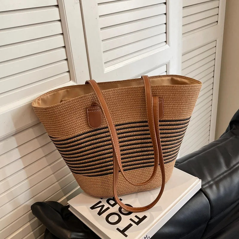 Variant image for Sandy Shores | Large Straw Beach Bag-3