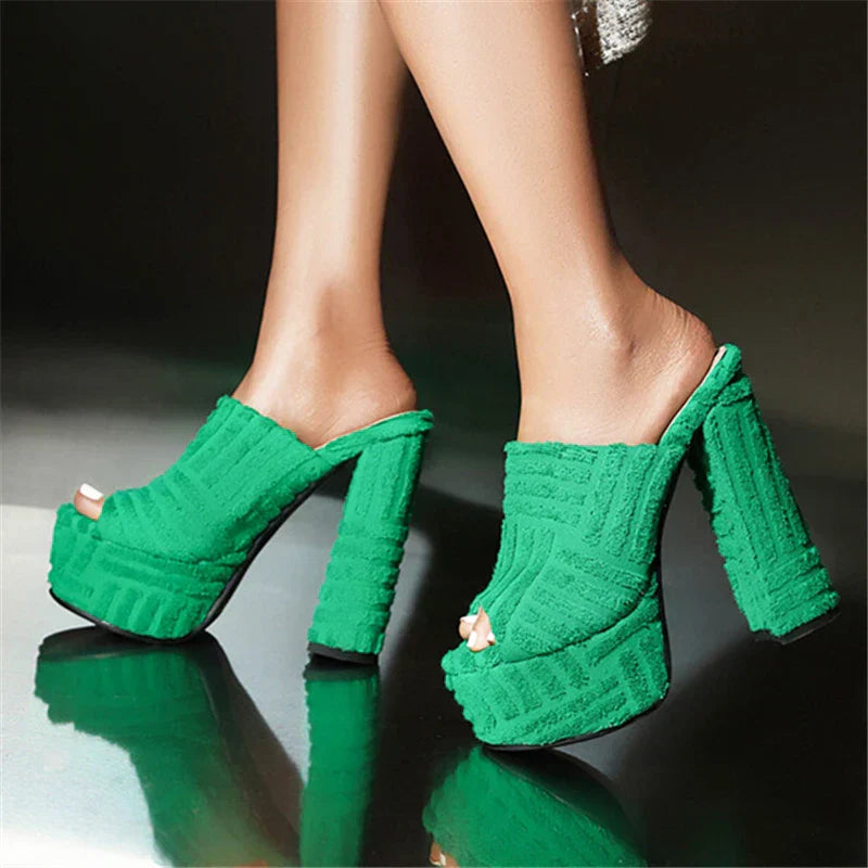 Thick Heel Open Toe Ankle Strap Sandals for Women