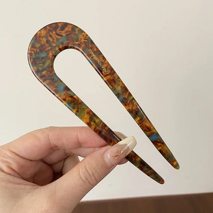 Chic Marble Hair Clips for Women Bun Maker