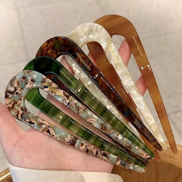 Chic Marble Hair Clips for Women Bun Maker