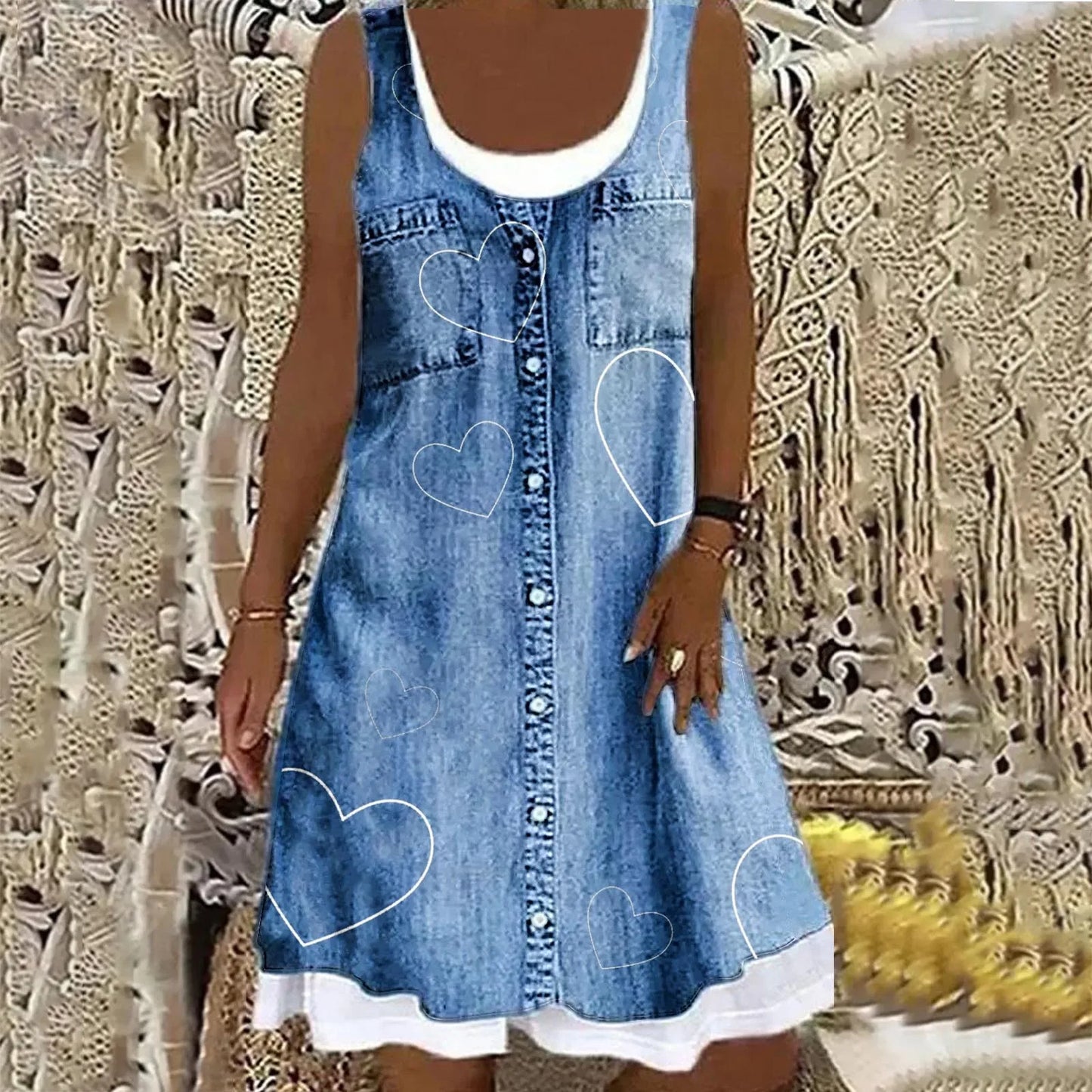 Comfortable Classic Blue Jeans Dress