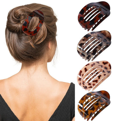 Simple Matte Hair Clips for Women Oval Hair Bun Holders