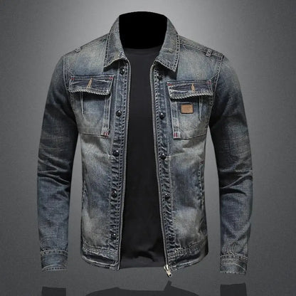 Vintage Patchwork Men's Leather Jacket - Luxivelle