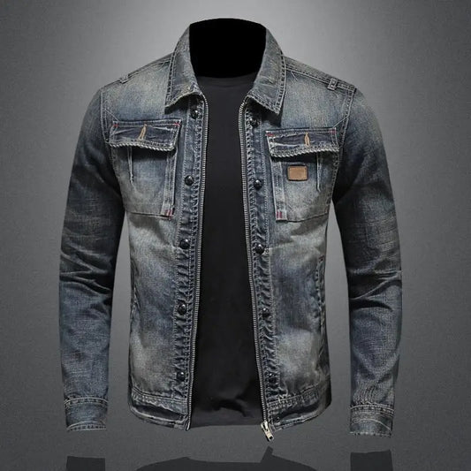 Vintage Patchwork Men's Leather Jacket - Luxivelle