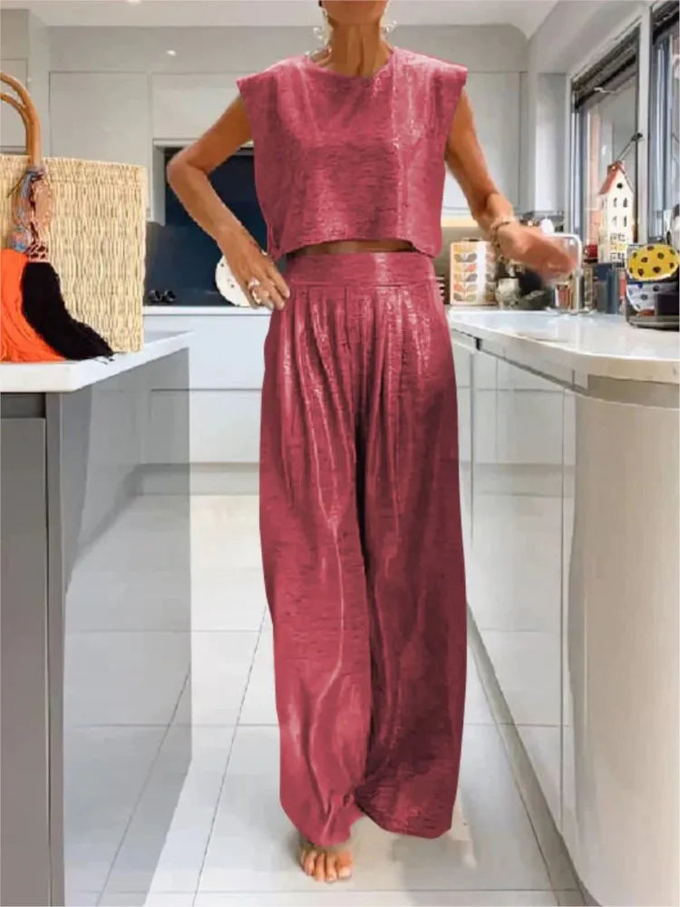 Ladies' Tank Top and Wide Leg Pants Set