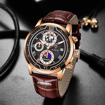 Modern Leather Chronograph Men's Watch