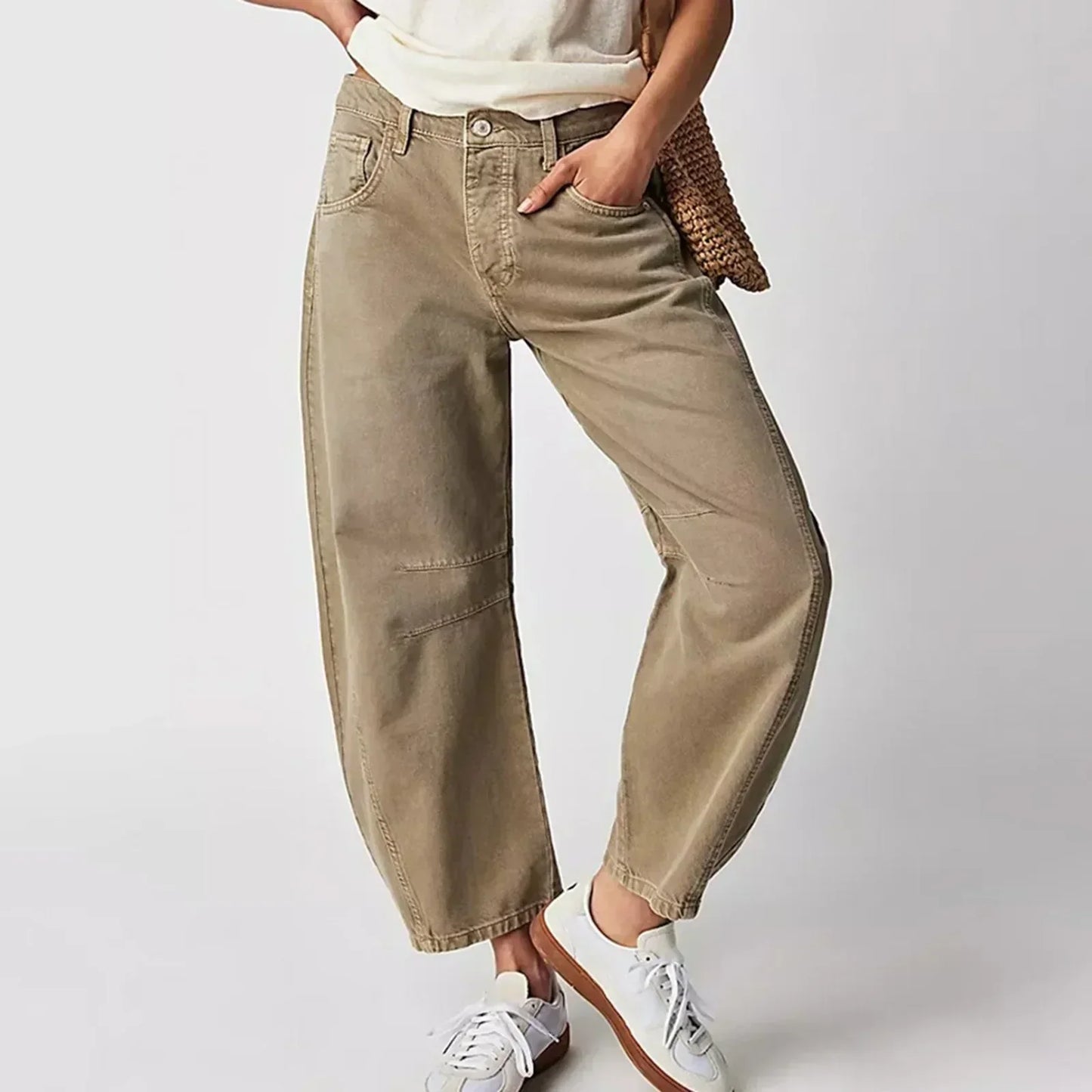 Ruan | Wide Leg Jeans Women - Cotton Blend, Low Rise Baggy Fit-1