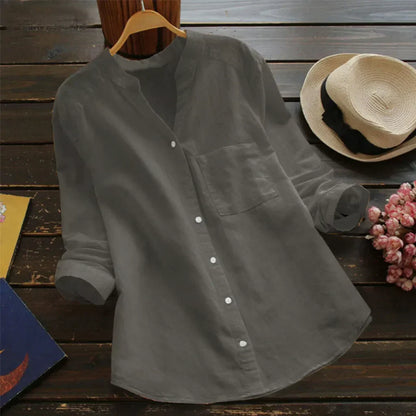 Ladies Classic V-Neck Button Top
