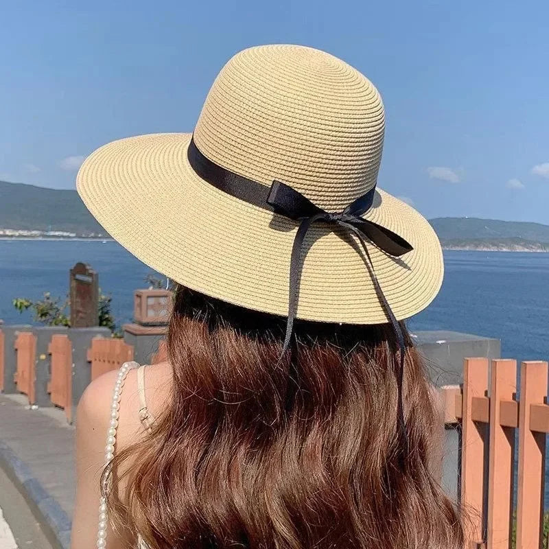 Luxe Eave | Wide Brimmed Straw Beach Hat-2