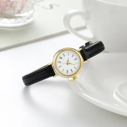 Classic Round Women's Watch with Gold Finish