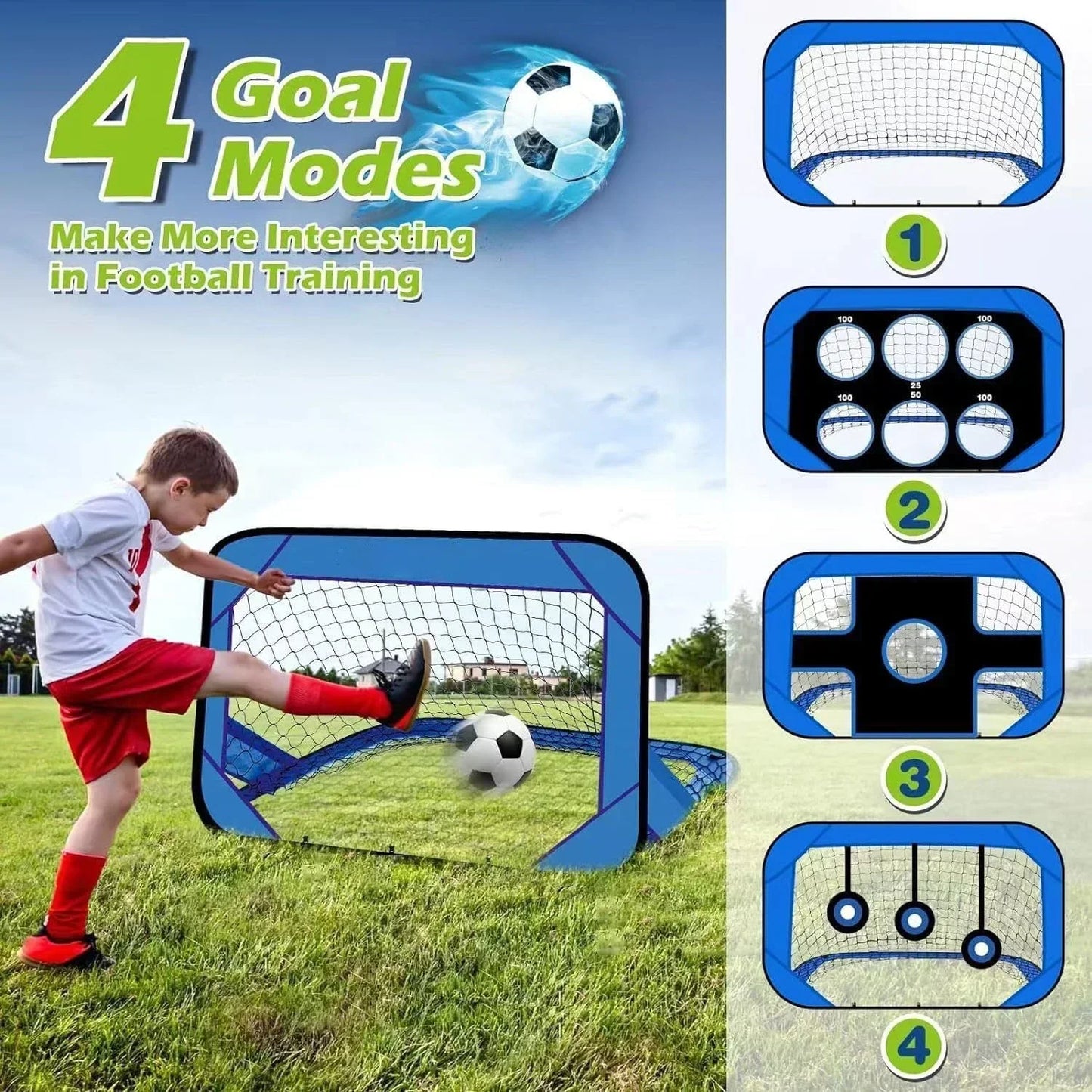 Portable Kids Soccer Goal Set – Foldable Football Net