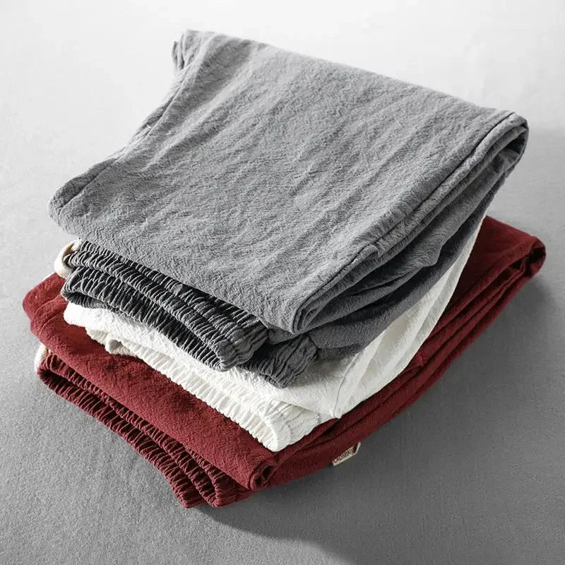 Lightweight Men's Summer Pants Loose Fit Drawstring Trousers