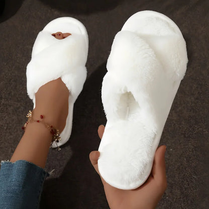 Comfy Women's Slide Sandal Slippers with Cross Straps