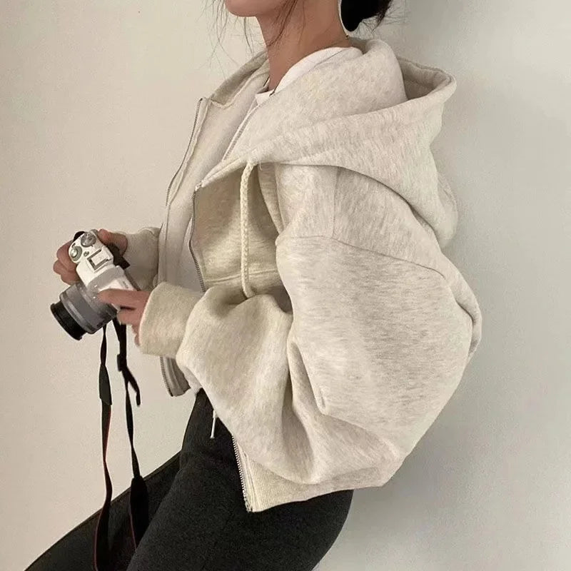 Feminine Hoodie Crop Top for Ladies