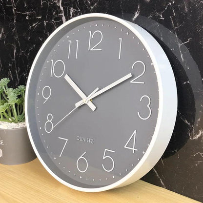 Quiet 12 Inch Simple Wall Clock – Classic Slim Design