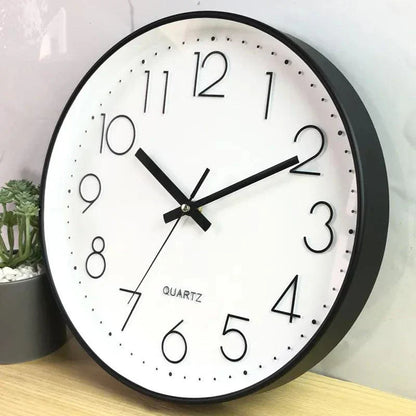 Quiet 12 Inch Simple Wall Clock – Classic Slim Design