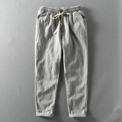 Lightweight Men's Summer Pants Loose Fit Drawstring Trousers