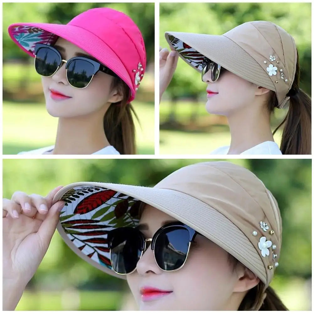 Korean Breeze | Wide Brim Sun Hat for Women - Casual Beach Visor-3