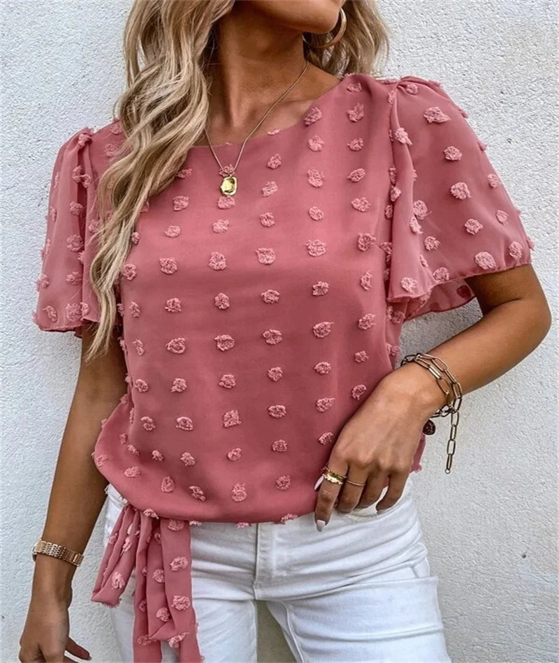 Women's Elegant Blouse with Floral Patterns - Luxivelle