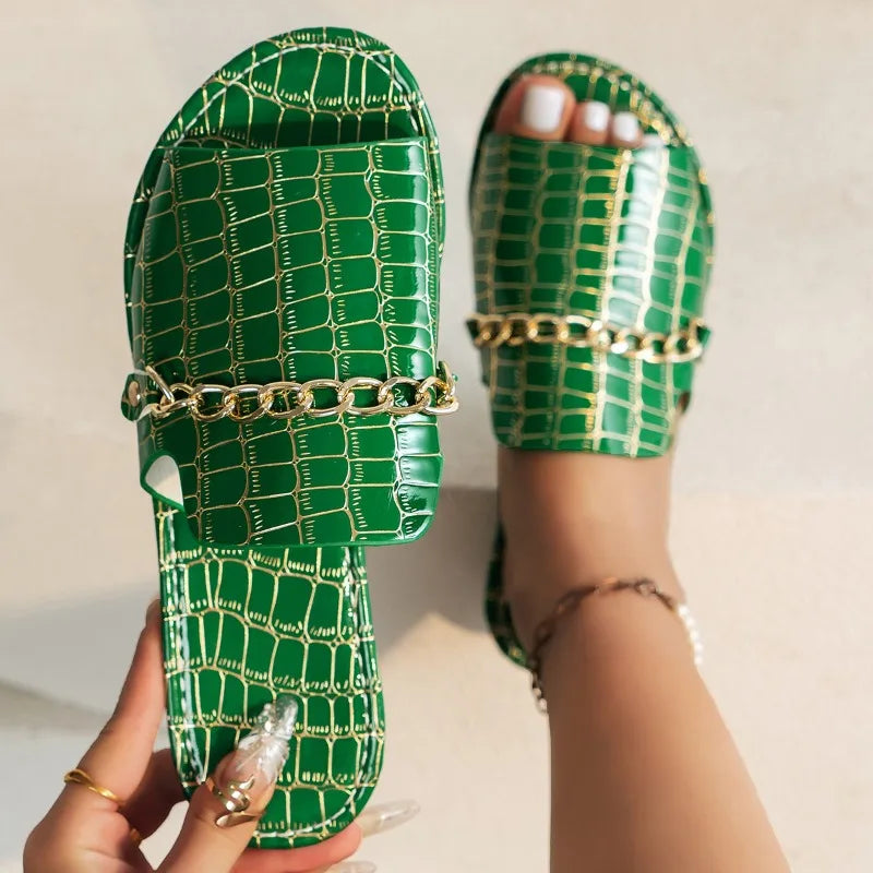 Luxury Leather Flat Sandals
