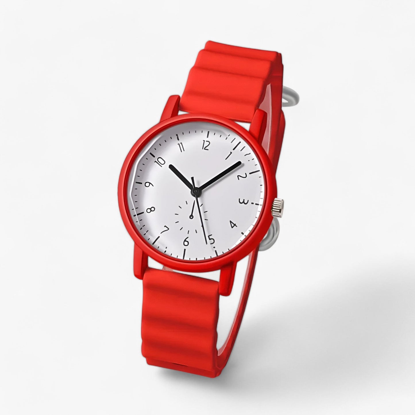 Fashionable Quartz Watch with Vibrant Silicone Strap