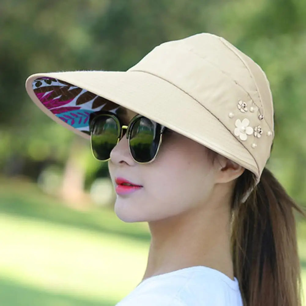 Korean Breeze | Wide Brim Sun Hat for Women - Casual Beach Visor-2