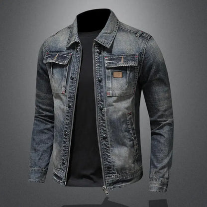 Vintage Patchwork Men's Leather Jacket