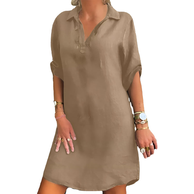 Ladies' Classic Collared V-Neck Dress