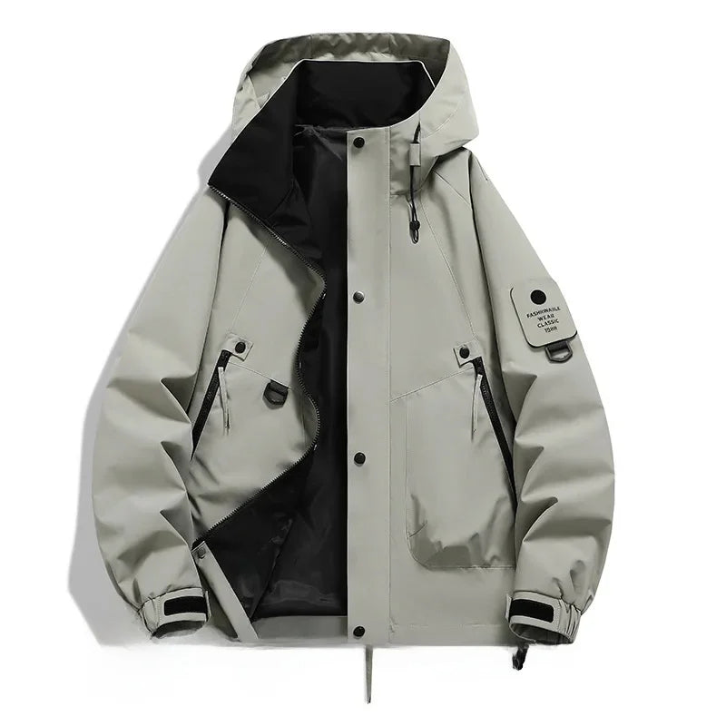 Warm Mens Ski Jacket with Hood and Fleece Lining