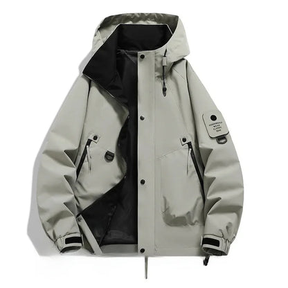 Warm Mens Ski Jacket with Hood and Fleece Lining