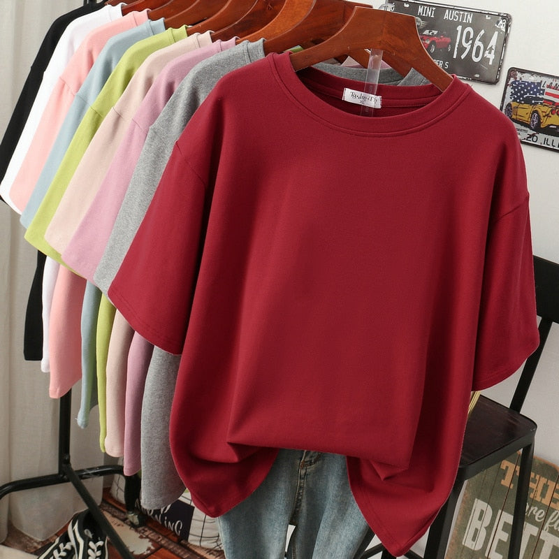 Lightweight Women's Cotton Casual Plus Size T-Shirt