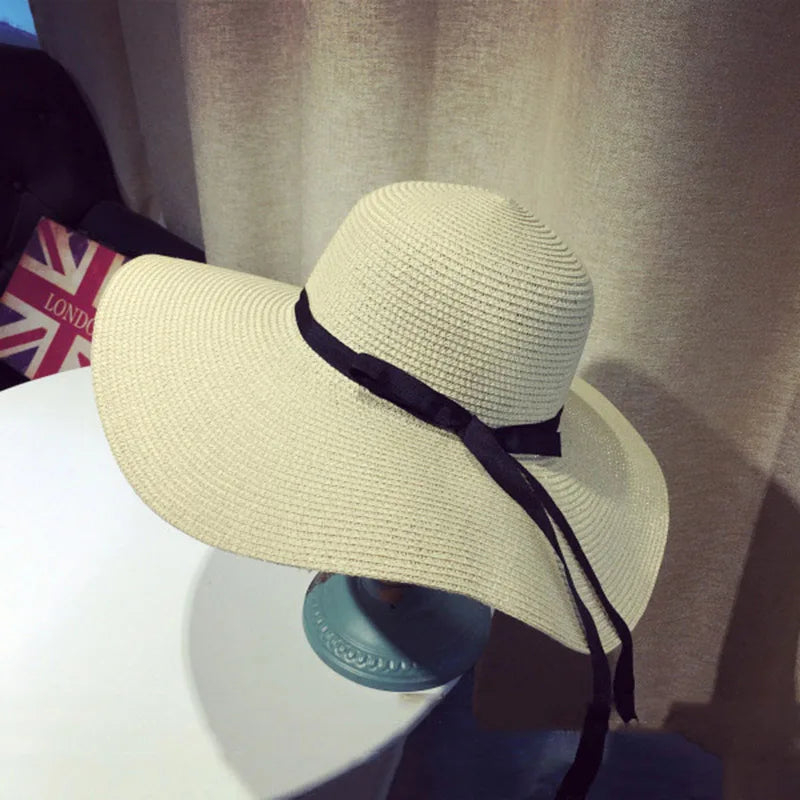 Variant image for Sunny | Wide Brim Straw Hat for Women - Elegant Beach Hat with Bowknot Design-1