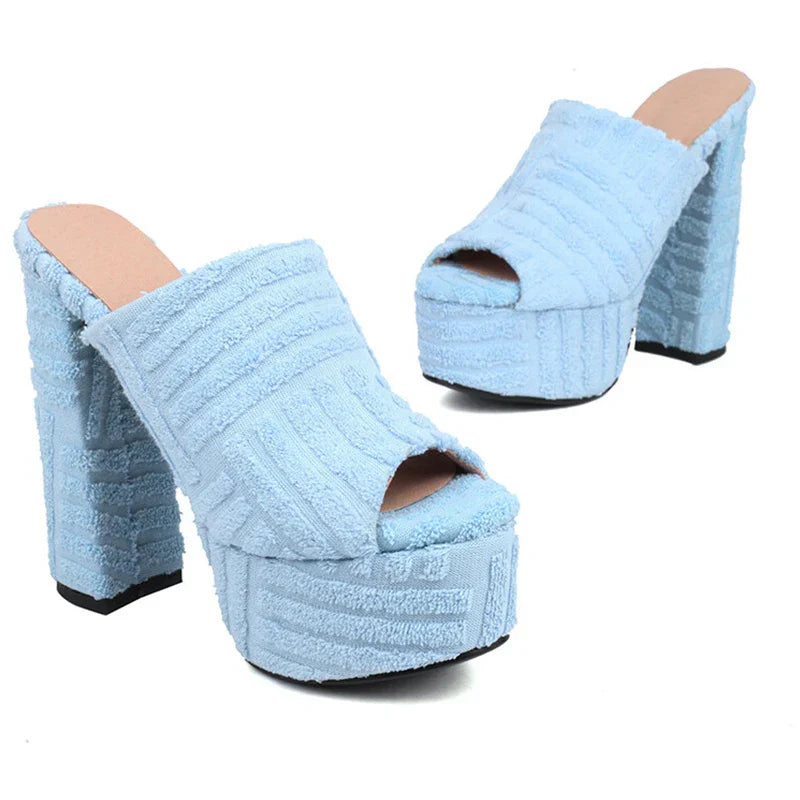 Thick Heel Open Toe Ankle Strap Sandals for Women