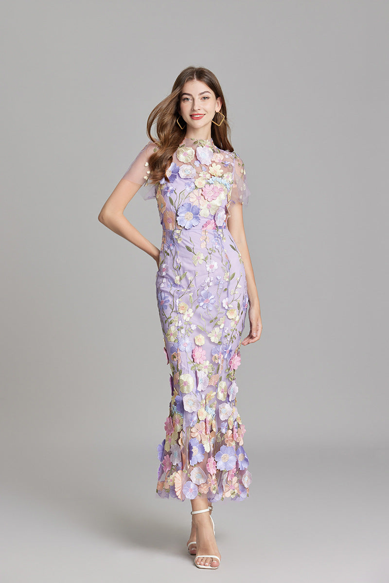 Beautiful Floral Lace Maxi Dress for Women