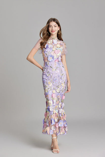 Beautiful Floral Lace Maxi Dress for Women