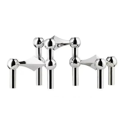 Contemporary Silver Metal Candle Stand
