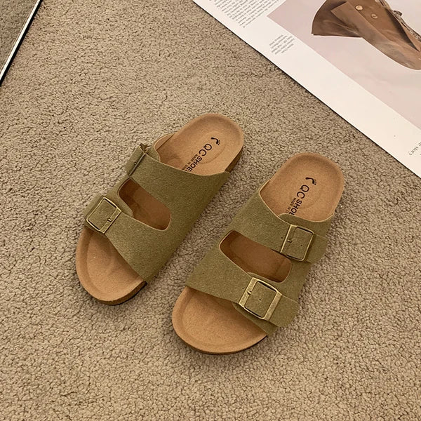 Comfortable Buckle Slide Sandal - Soft Everyday Shoes