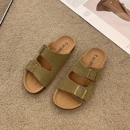 Comfortable Buckle Slide Sandal - Soft Everyday Shoes