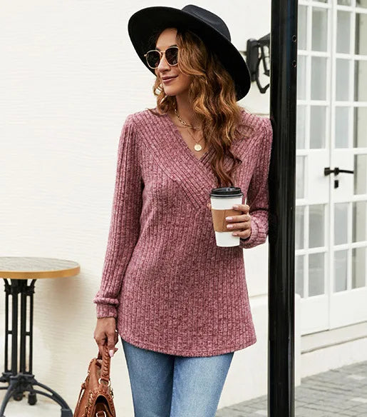 Comfortable Crew Neck Sweater Top