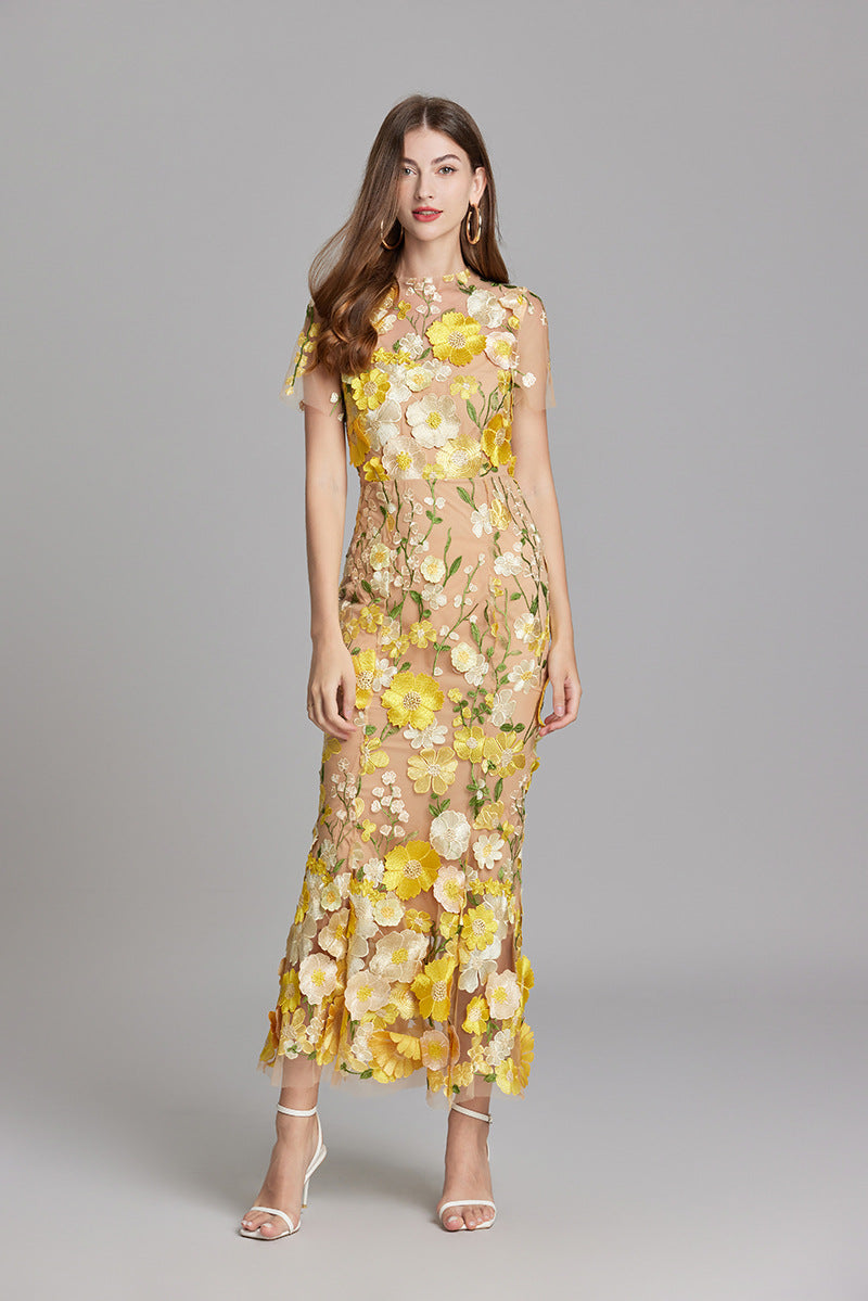 Beautiful Floral Lace Maxi Dress for Women