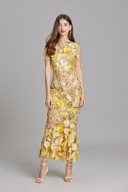 Beautiful Floral Lace Maxi Dress for Women