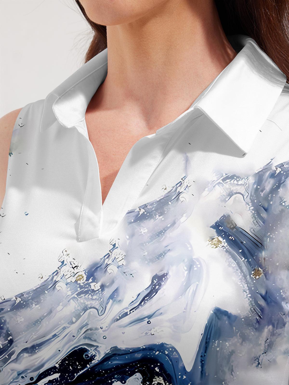 Graphic Print Polo Shirt UPF 50+ Protection