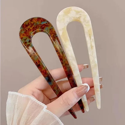 Chic Marble Hair Clips for Women Bun Maker