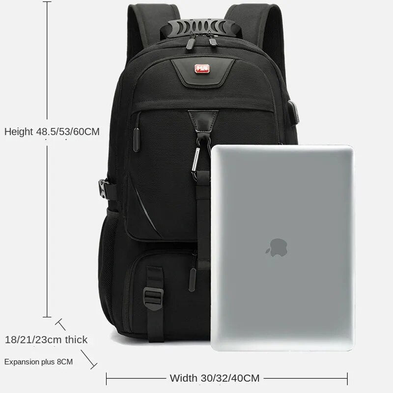 Large Waterproof Hiking Backpack with USB Charger
