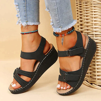 Juris Comfort Wedge Sandals for Women - Synthetic, Orthopaedic Design-3