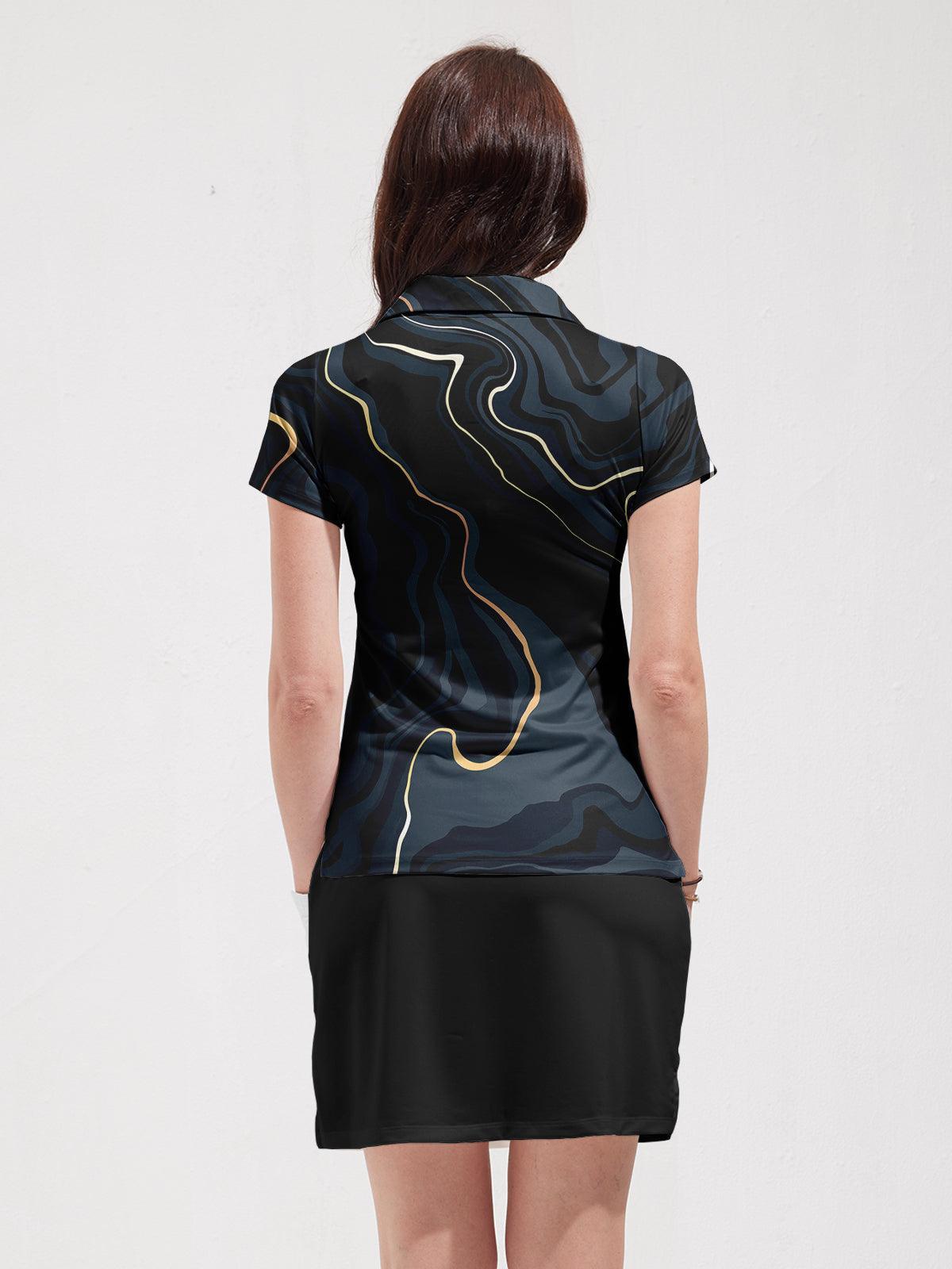 Graphic Print Golf Polo Shirt UPF 50+