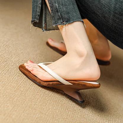 Elegant High Heel Wedge Sandals