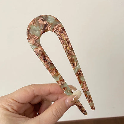 Chic Marble Hair Clips for Women Bun Maker