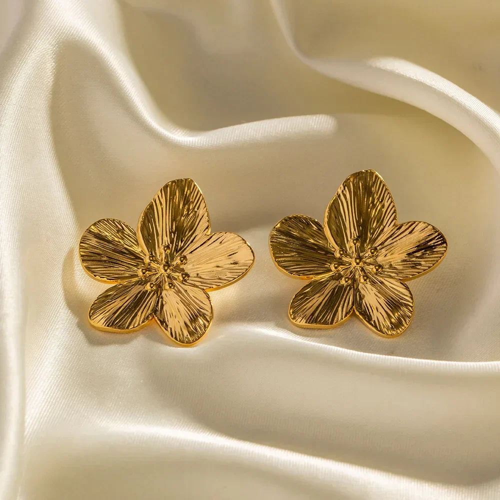 Classic Rose Gold Flower Earrings